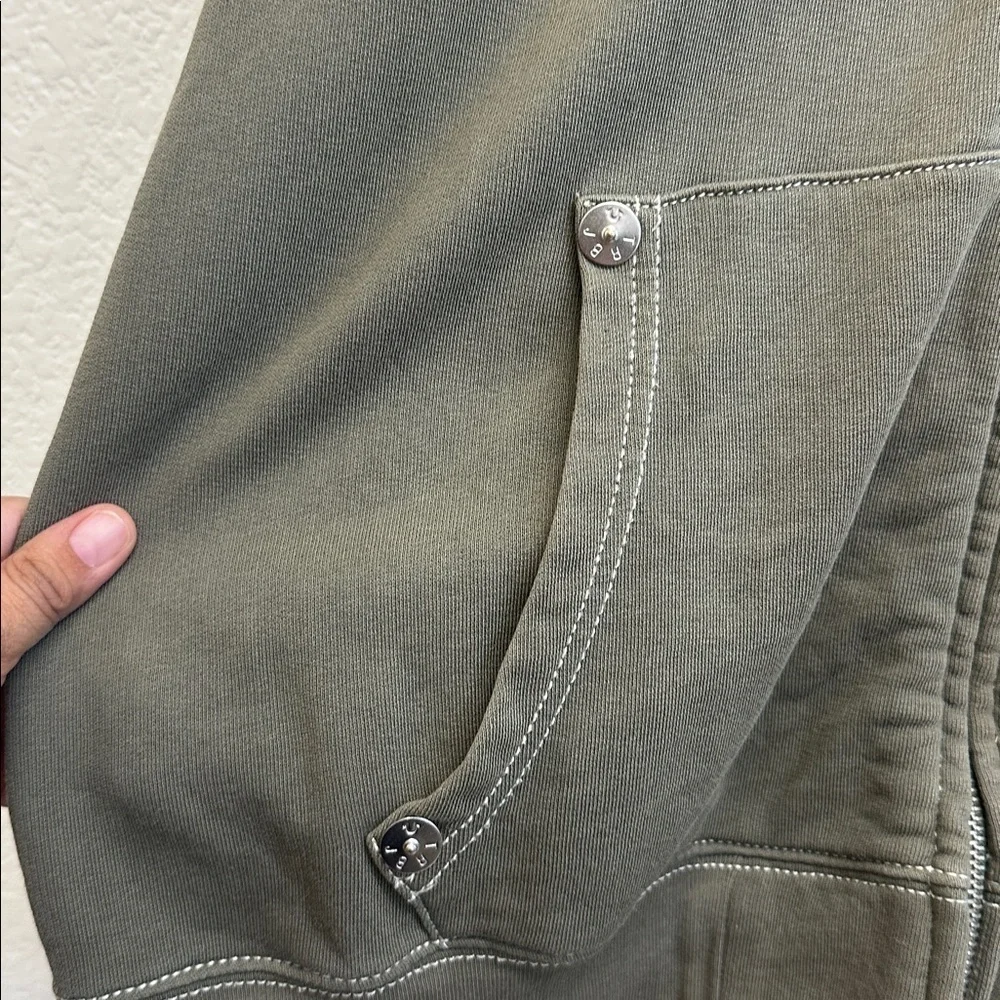 True Religion Buddha Logo Zip Sweatshirt Men khaki green hoodie